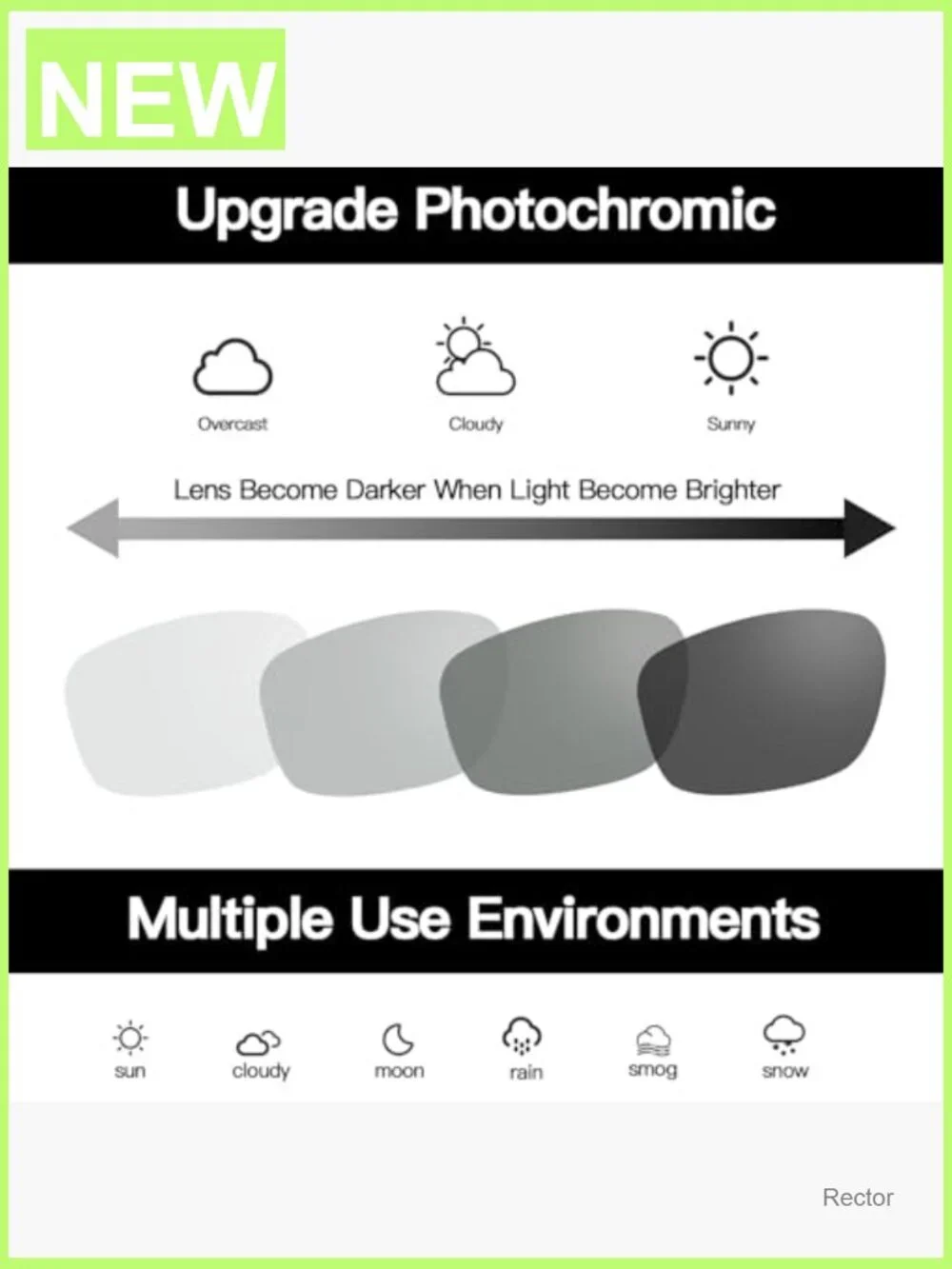 Men's Photochromic Sunglasses Polarized UV400 Safety Driving Glasses